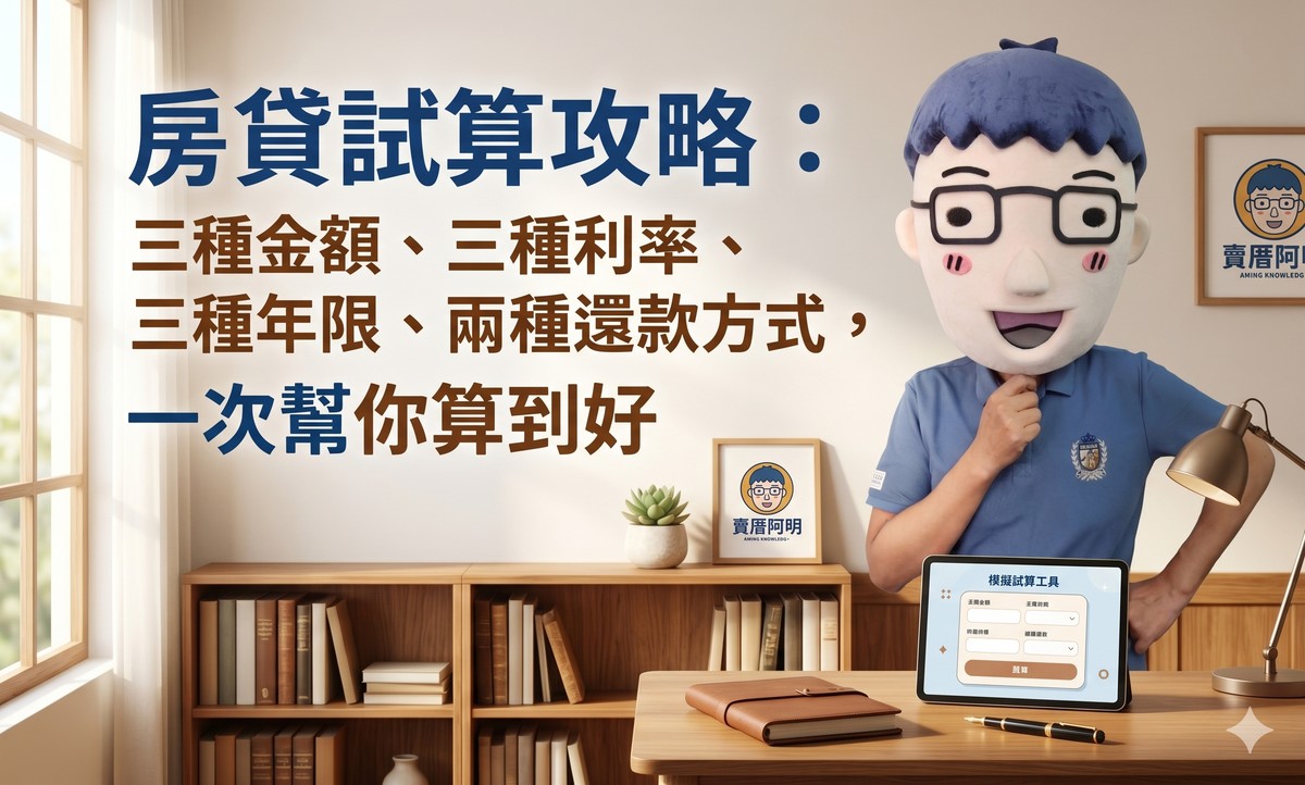 房貸試算全攻略：三種金額、三種利率、三種年限、兩種還款方式，一次幫...