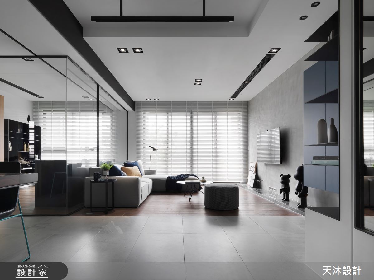 穿透隔間打造敞亮採光宅！黑白灰構築現代風的俐落時尚