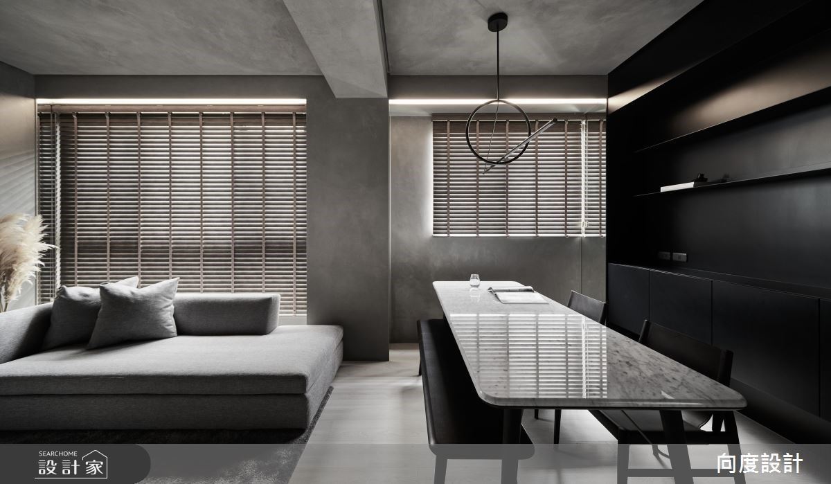 黑白灰共譜現代侘寂風，開闊20坪收納充足、化解穿堂煞