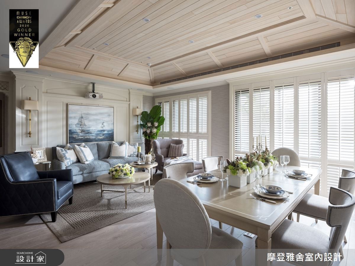 38坪新成屋重現異國渡假感！純白美式風設計搭配木百葉，打造旅居般的舒心感