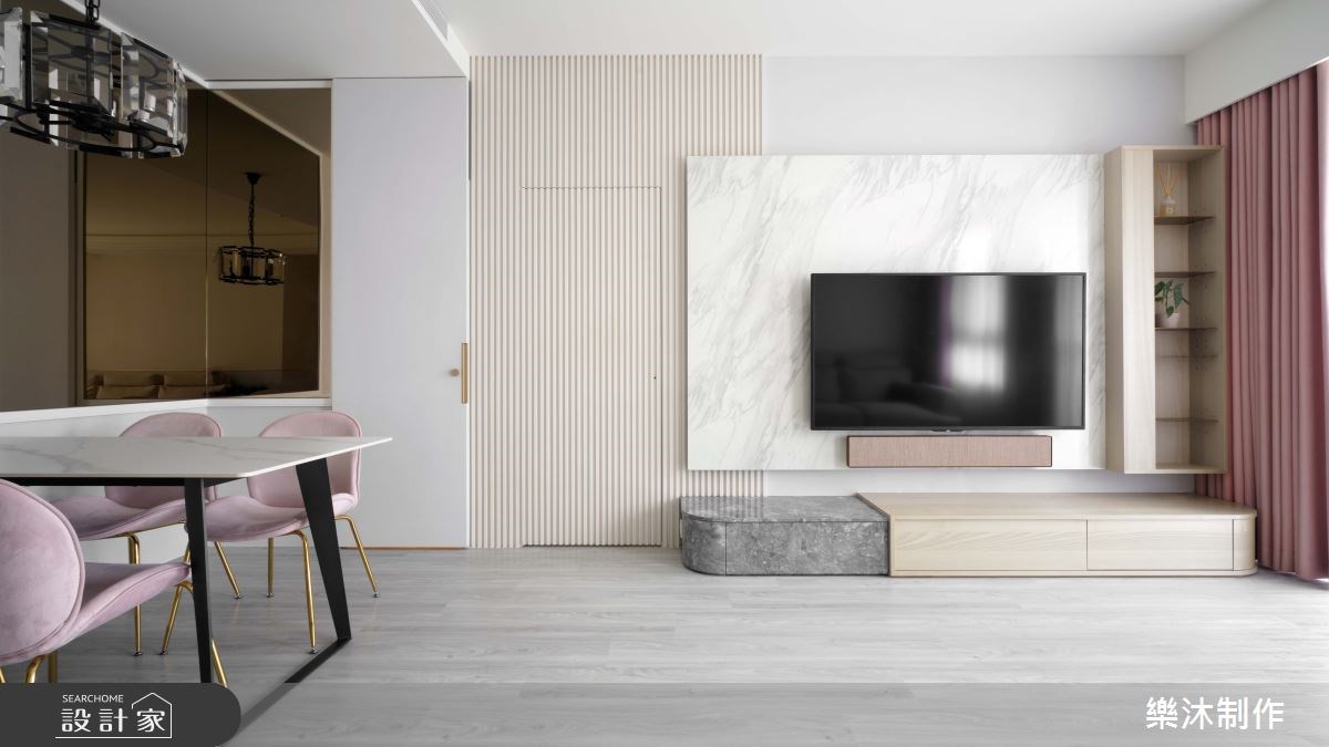 人見人愛的 Ins 粉系北歐風！淺色木質混搭白色大理石，打造裸妝感裝潢設計