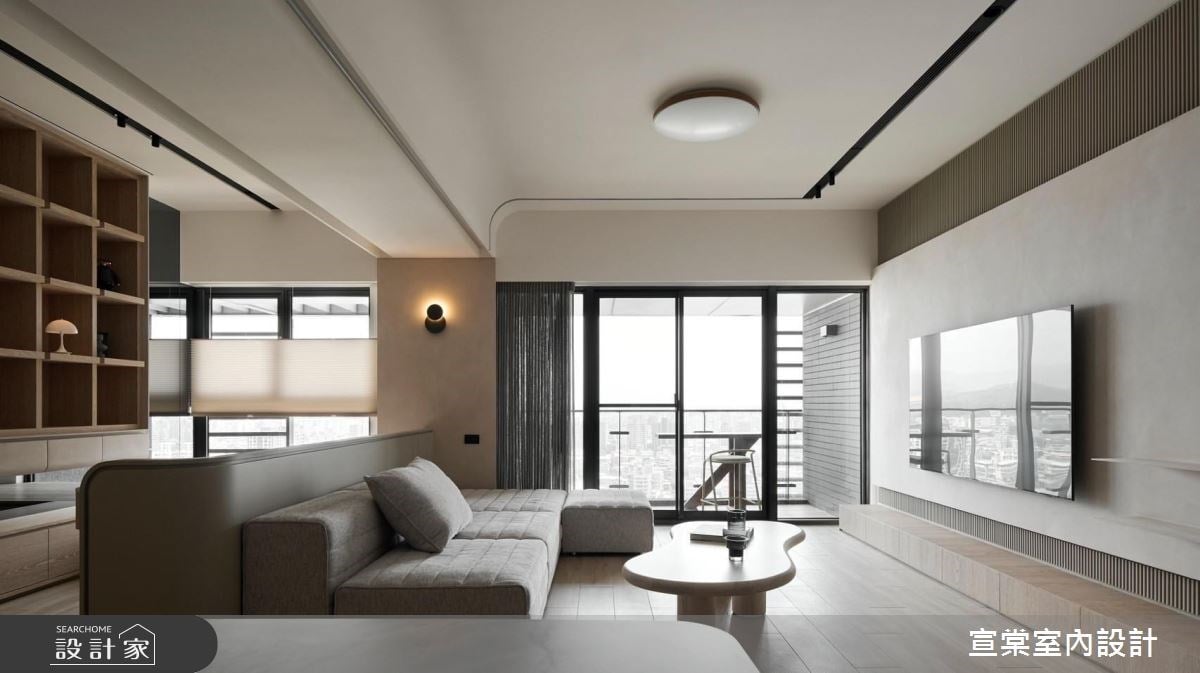 毛胚屋找回現代居家最美的容顏！塗料X木質妝點視覺，天花暗藏吊隱設備，...