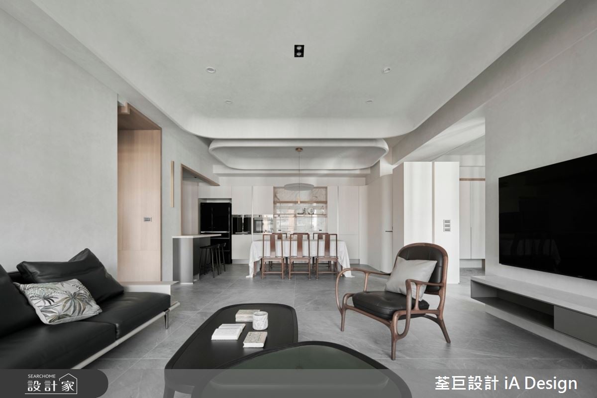 寬敞紓壓的退休宅！靠弧形設計、藝術漆、創意收納展現現代優雅質感