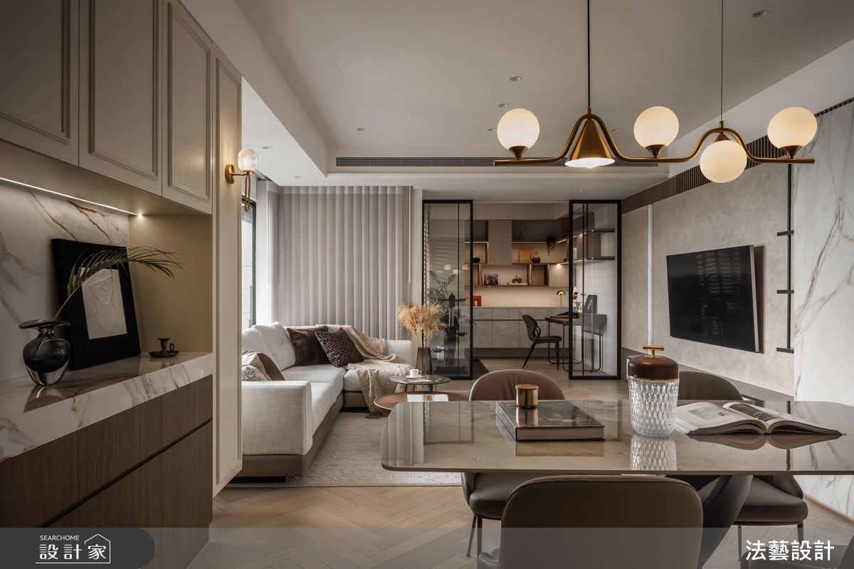  31坪美式輕奢宅，從拱門玄關到彈性書房演繹溫馨與質感兼具的家