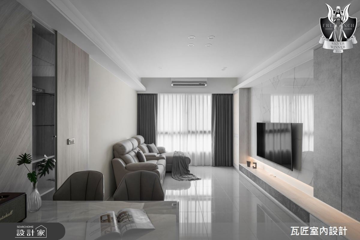 三房兩廳現代親子宅的理想方案！清爽色系、穿透隔間、海量收納實現簡約...