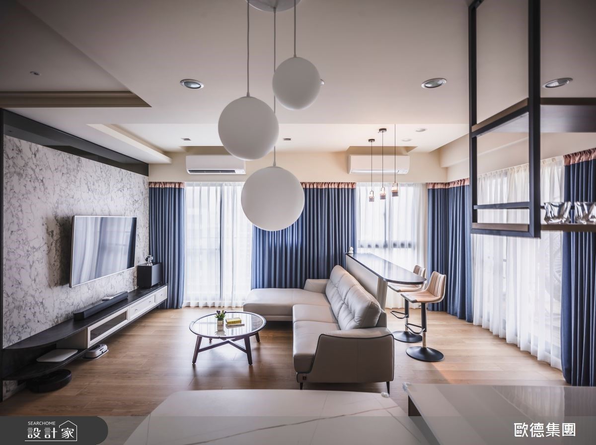 共享社交與居家生活！開放空間融入吧檯、中島廚房與莫蘭迪色彩，譜寫雜...