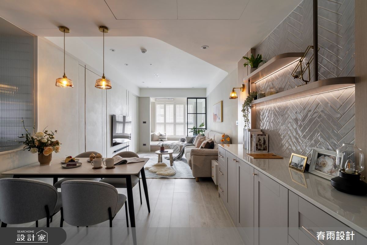 17.5坪奶茶色美式宅不僅超美還超好清!藝術漆X隱藏式櫃體打造甜蜜蜜的新...