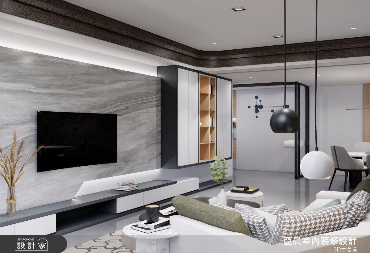 豐富建材體現豪宅氣度，透過開放式與隱藏式設計讓生活更開闊