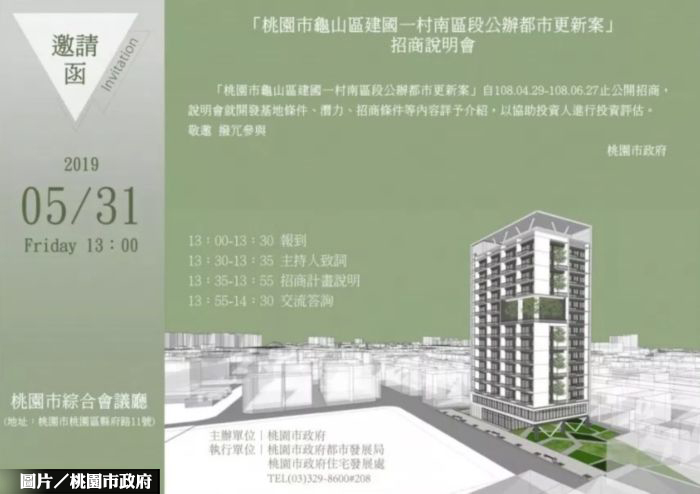 桃園建國一村南區公辦都更 5／31辦說明會