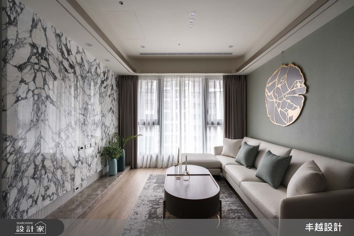 現代輕奢風走出坪數限制！小宅迎來舒適空間感，以潑墨大理石奠定華麗姿態