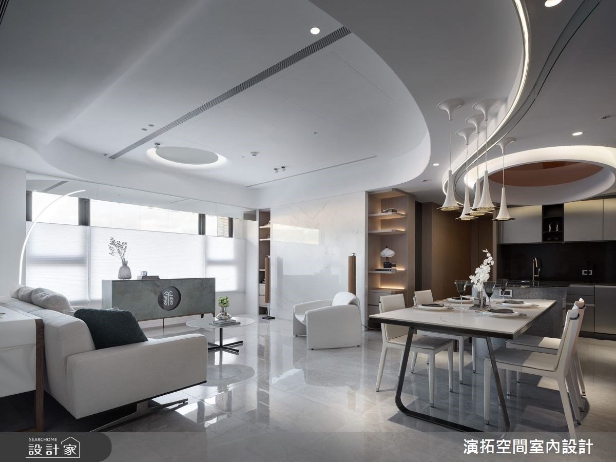 淬鍊獨一無二的優雅日常！順著柔美圓弧，揭開38坪現代風的時尚視野