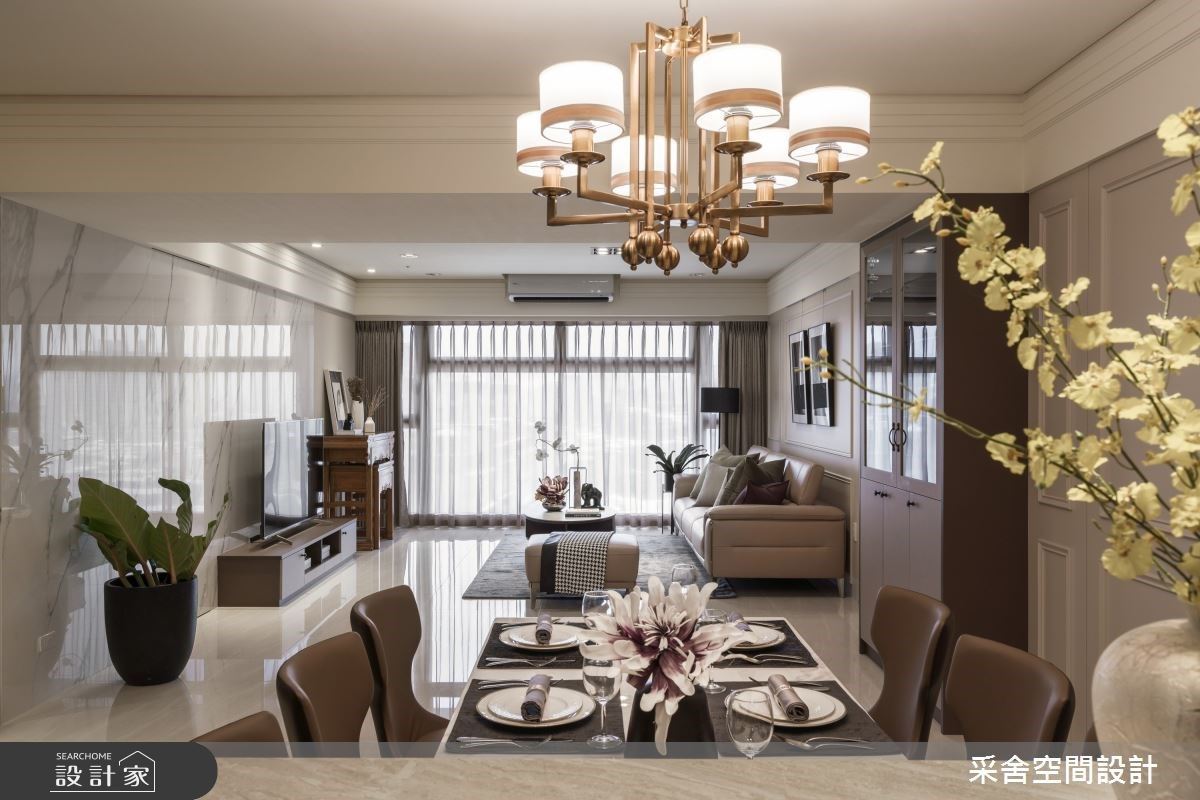 迷上大地色系的內斂神采！加點美式線條，讓40坪時尚現代宅更加獨特浪漫