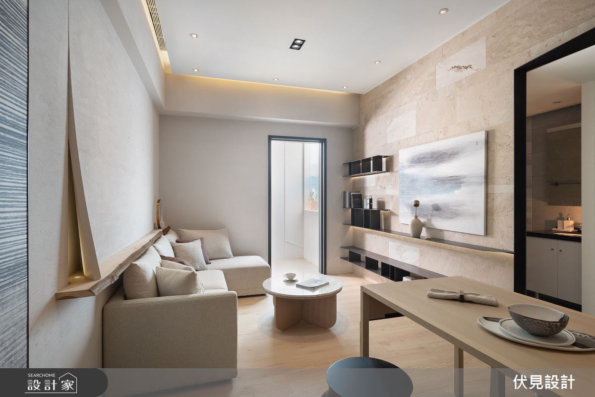 不規則線條混搭25坪空間，柔和大地色與弧形語彙演繹暖意時光