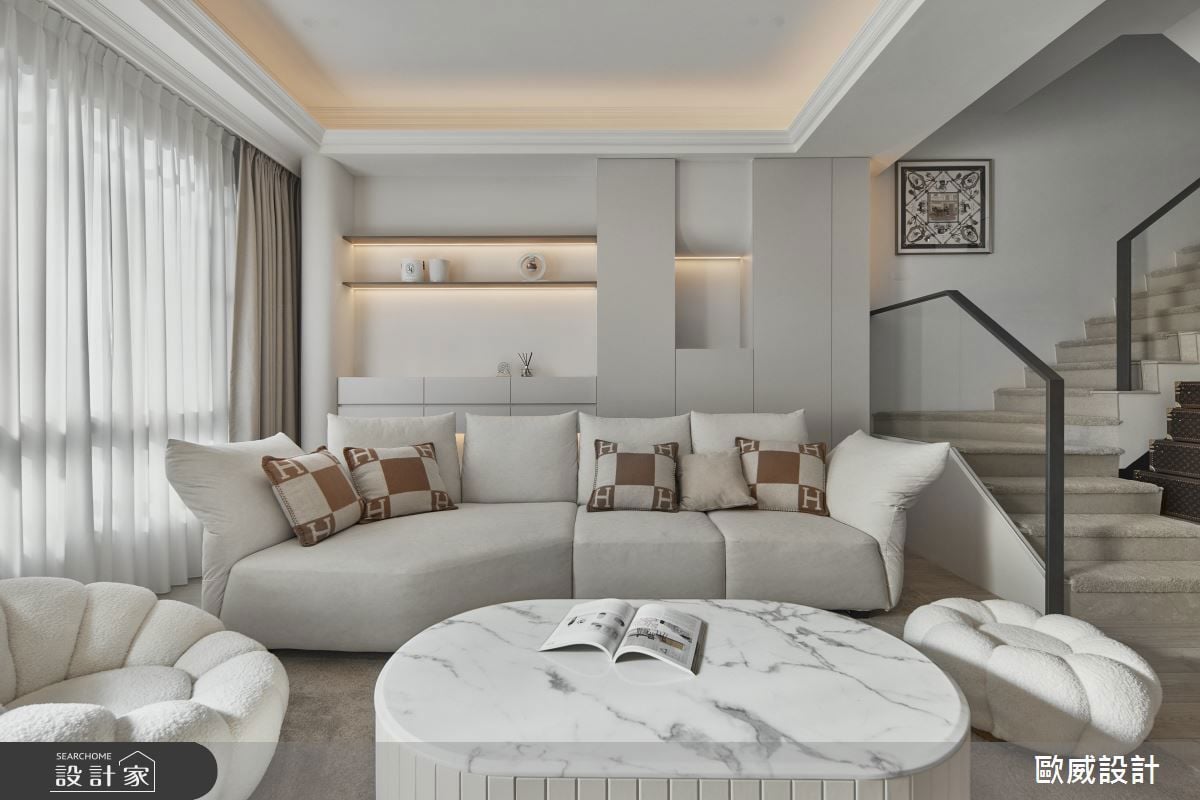 奶油白喚醒中古透天的優雅格調！台中60坪私宅演繹北歐舒心與輕奢雅致