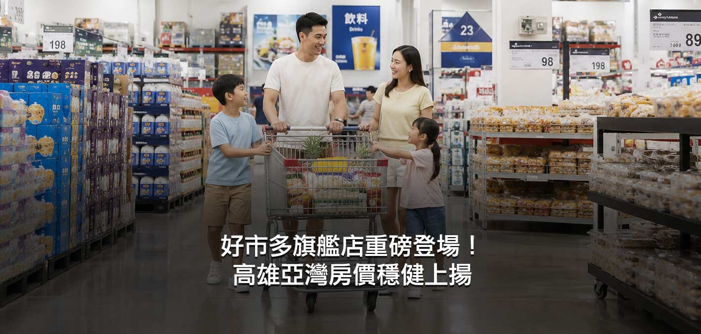 好市多旗艦店重磅登場！高雄亞灣房價穩健上揚；高雄三大商場接力進駐，L...