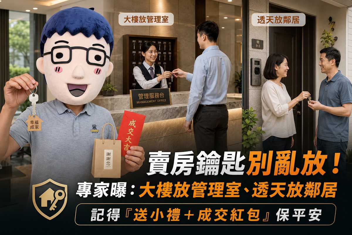 賣房鑰匙別亂放！專家曝：大樓放管理室、透天放鄰居 記得「送小禮＋成交...