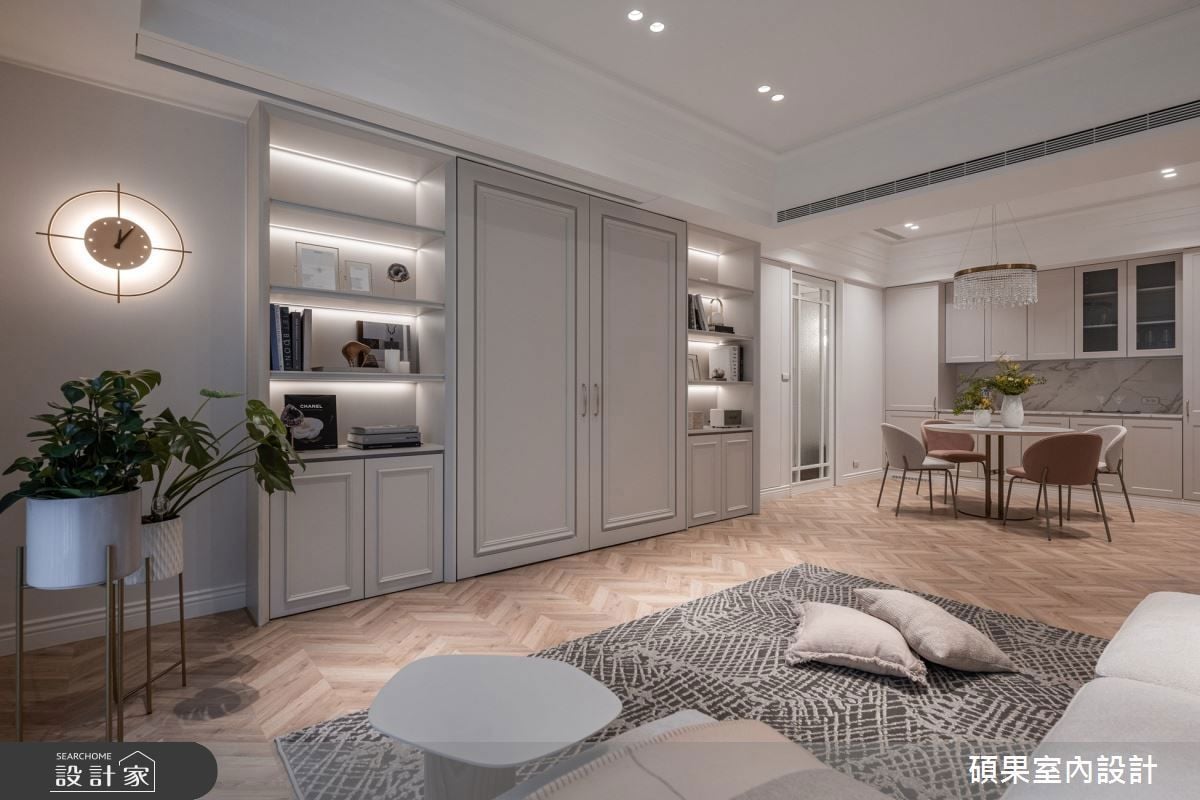 線板×對稱鋪敘優雅細節，37坪美式機能宅展現復古韻味