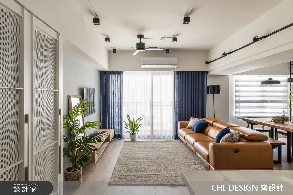 北歐、輕工業風我都要！45坪新成屋延攬輕淺色、綠意與鐵件層架打造混搭...