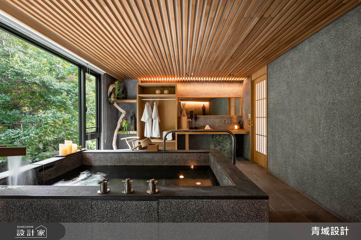 綠意瀑布入窗來！道地日系精品湯屋在台灣就能泡！