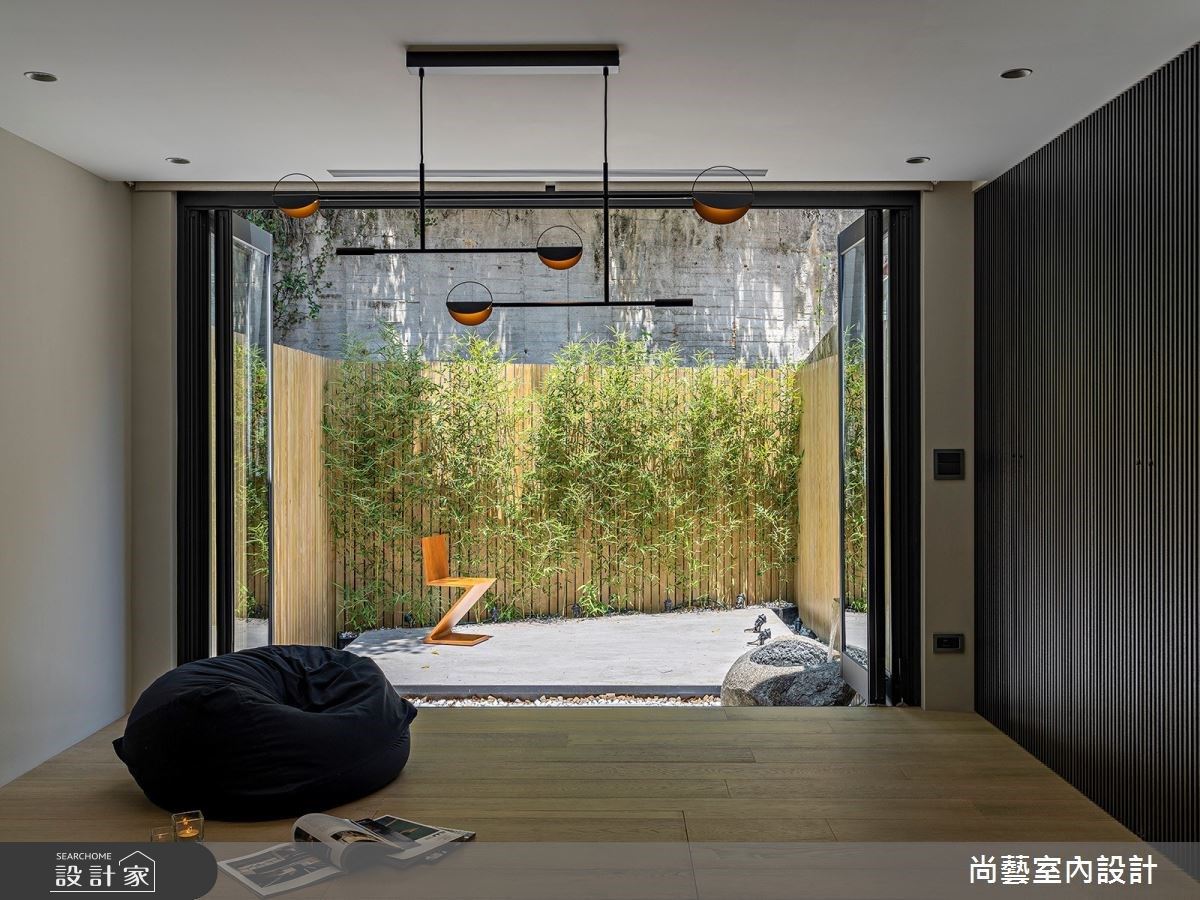 刻畫平靜悠然的嚮往！66坪現代風透天老屋，巧搭日式「枯山水」一展清新質感