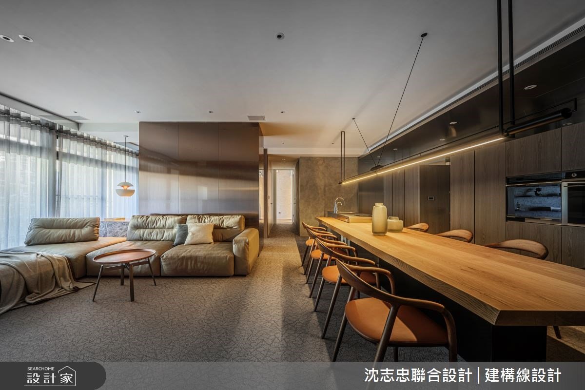 中島長餐桌打開空間軸深！精準比例、細膩材質，形塑現代宅的精品風範！