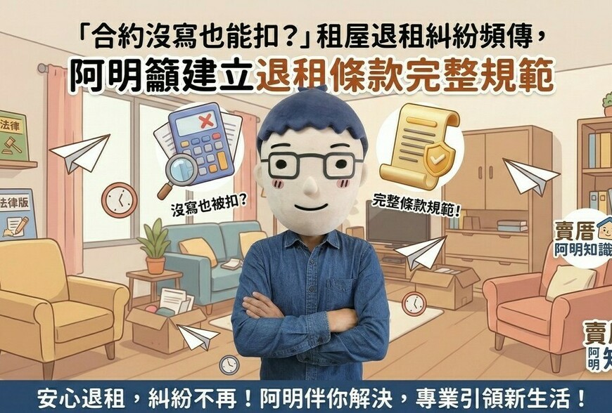 「合約沒寫也能扣？」租屋退租糾紛頻傳，阿明籲建立退租條款完整規範