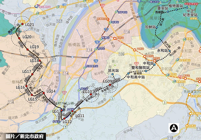 樹林線LG11站 改設高架於金城公園