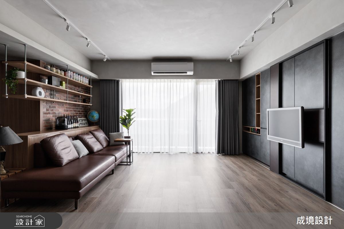 磚紅文化石、皮革打造英倫工業宅，重整老屋格局邁入新生活