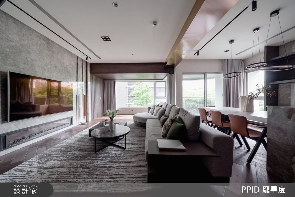 120坪給父母的輕奢華風退休宅，混搭建材、保有空間深度讓人與大型犬享優...