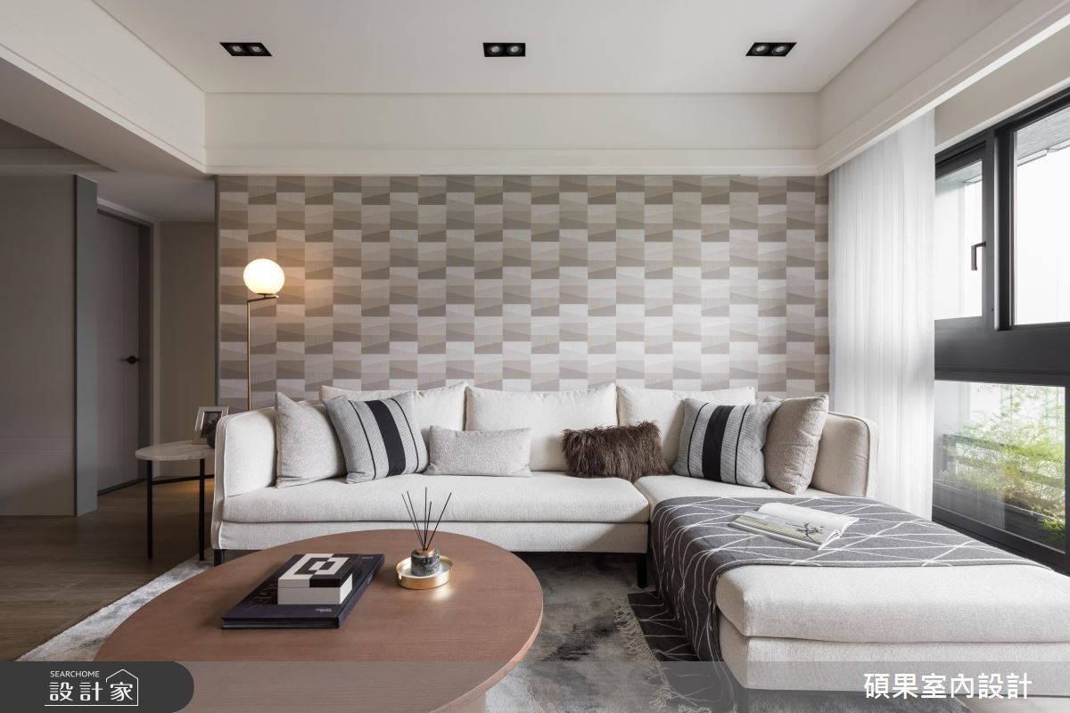 帶有溫度的時尚感！「暖感大地色＋流暢幾何」成就 32 坪精品宅的優雅面容