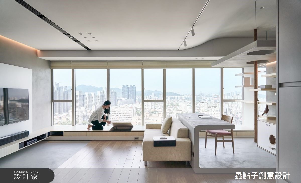 與貓咪共享山景！超長臥榻、中島廚房，創造 32 坪簡約風美宅