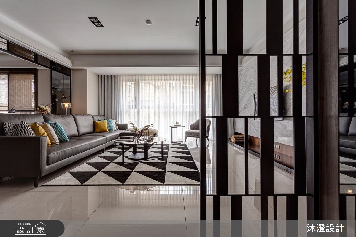 暖感灰藍 X 幾何創意  現代風大宅演繹時髦趣味