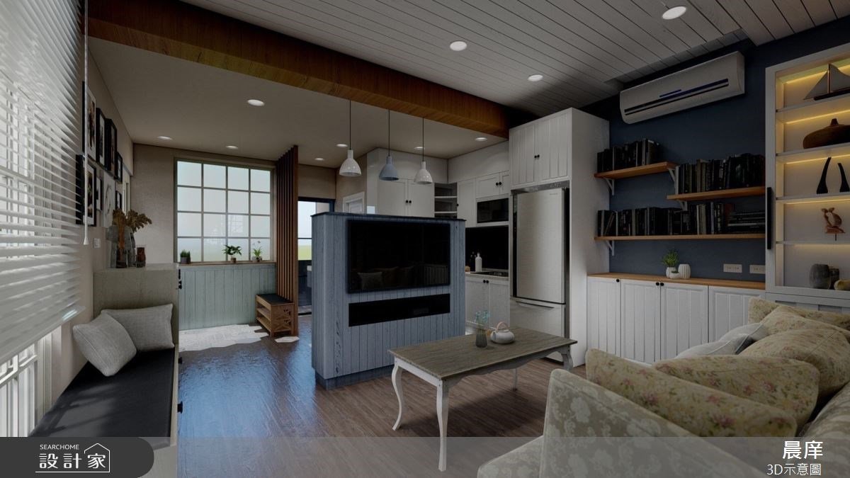 跳色讓鄉村風美出新高度！40年老屋翻新，打造空間感倍增的13坪小宅