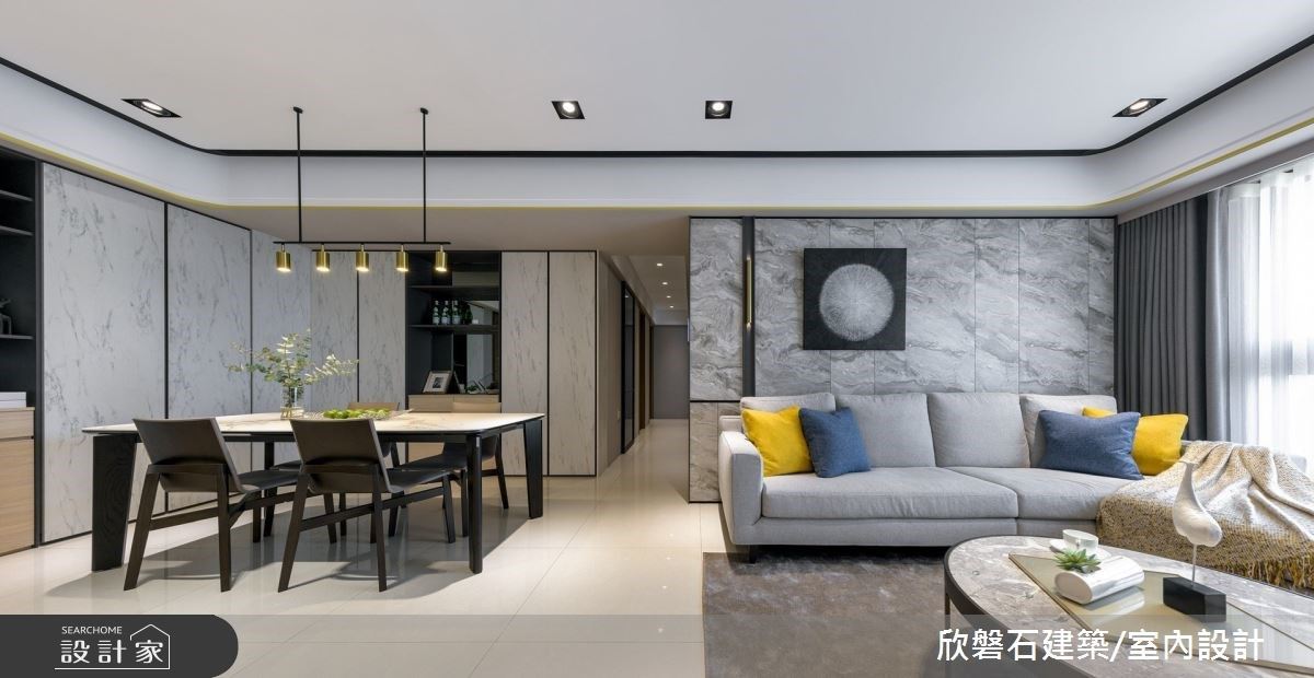 輕盈感海量收納！石材與鐵件勾邊創造獨特51坪現代風魅力