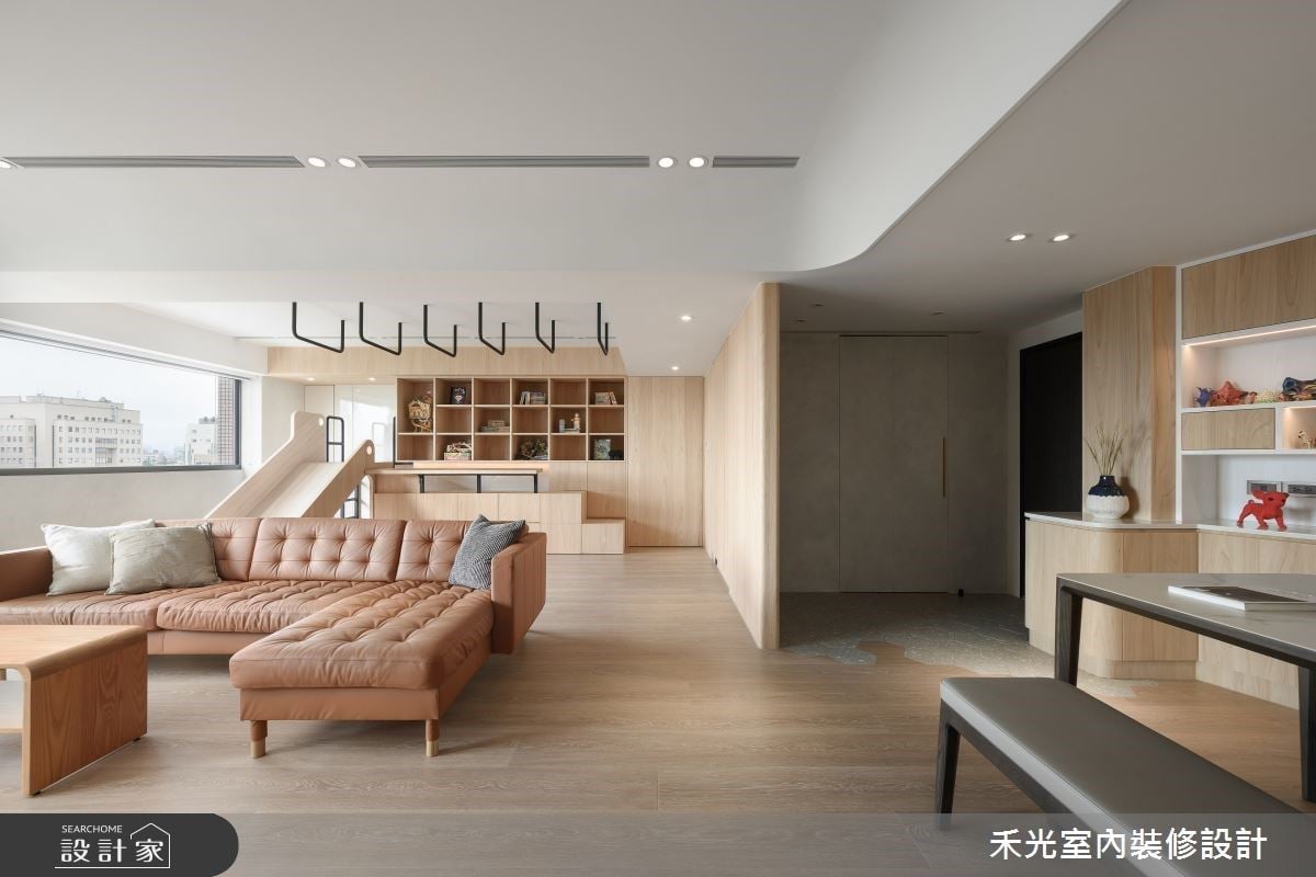 70坪扇型老屋量身定製活動家具，融合北歐與日式打造孩子的遊樂場與大人...