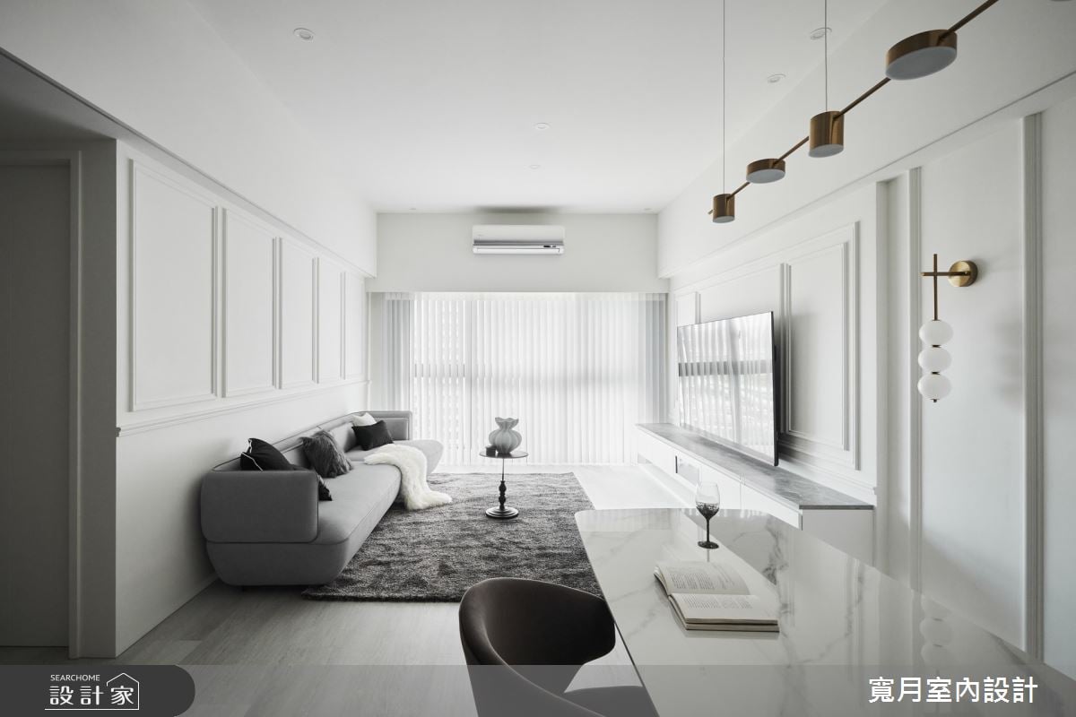 輕揉黑白現代與優雅美式的寂靜世界！讓開放中島大廚房、剛剛好的收納機...