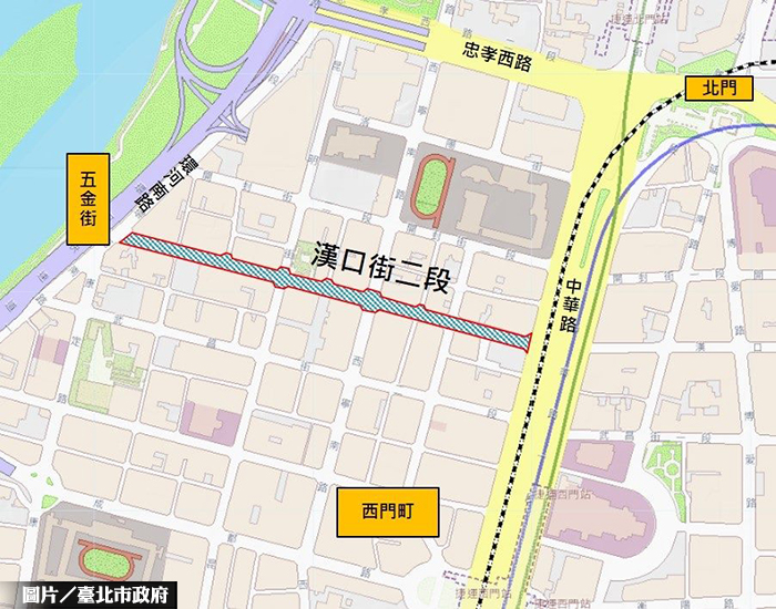 北市西門漢口街二段 路面更新完工