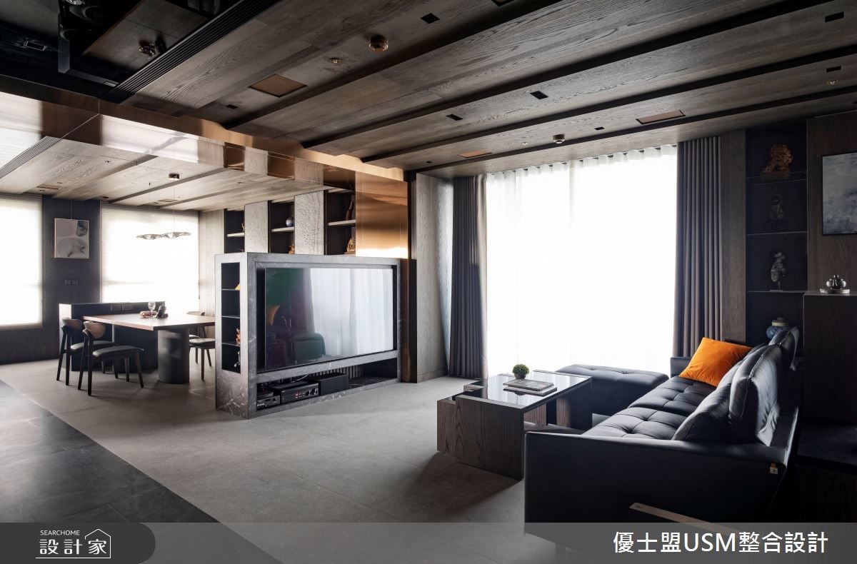 光影流轉藏鋒於內，90坪雙拼宅的人文禪境！實踐雅聚品茗、古董收藏，與...