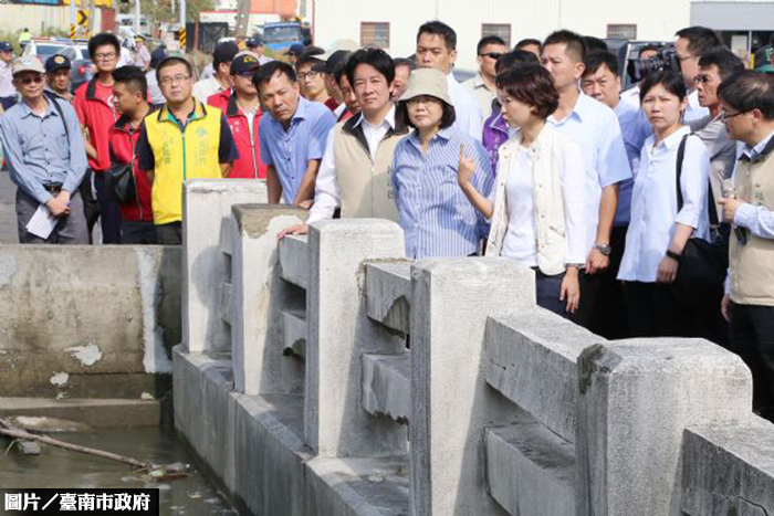 視察台南水患　小英允協助水利工程經費