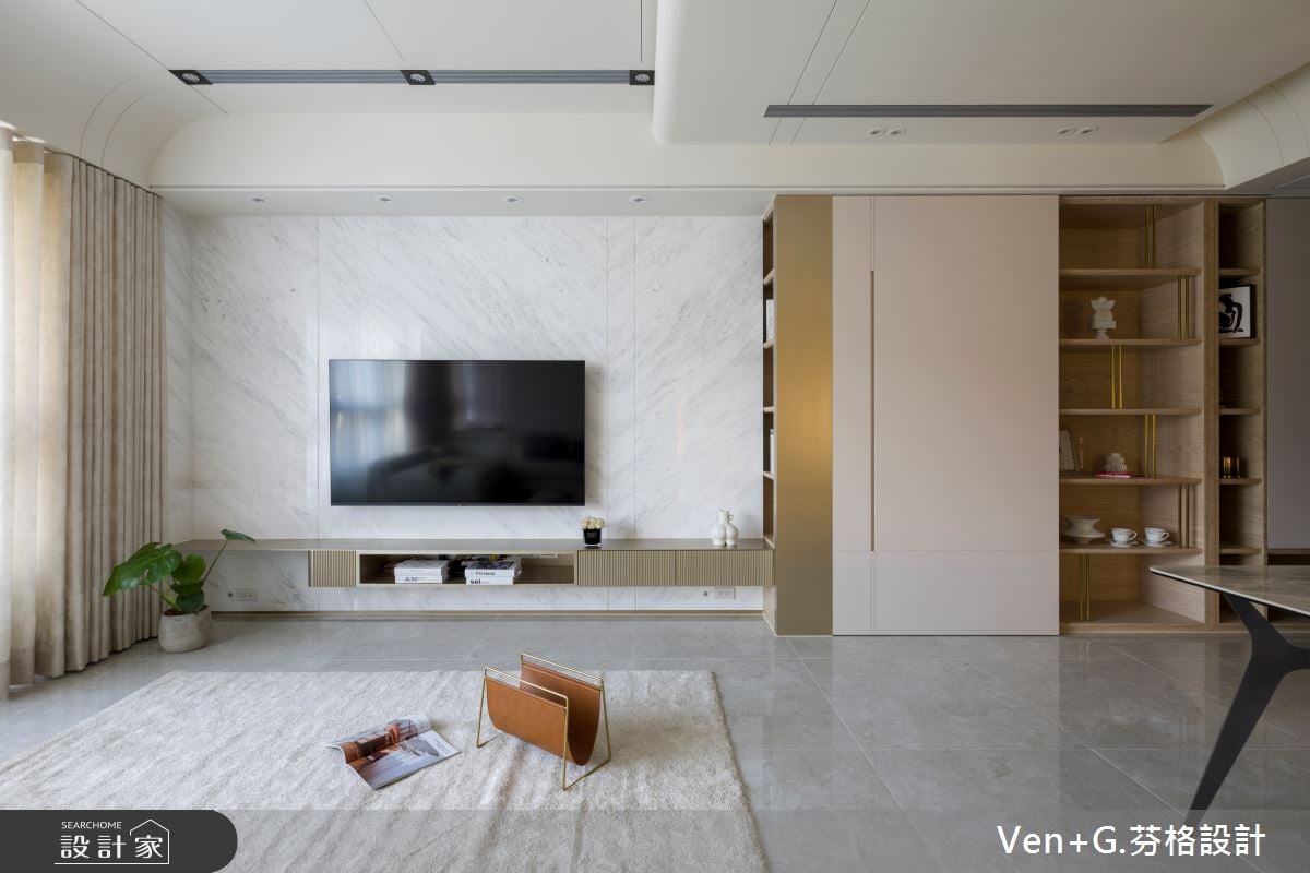 奶茶色的現代風低奢美學，異材質搭配實現凝聚家人情感的溫暖居所