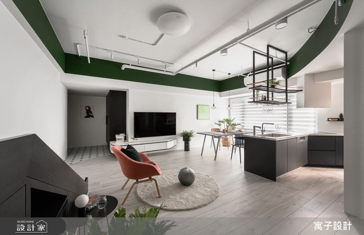 植物+溜滑梯+幾何色塊 老屋蛻變為自然趣味感的北歐風遊樂場