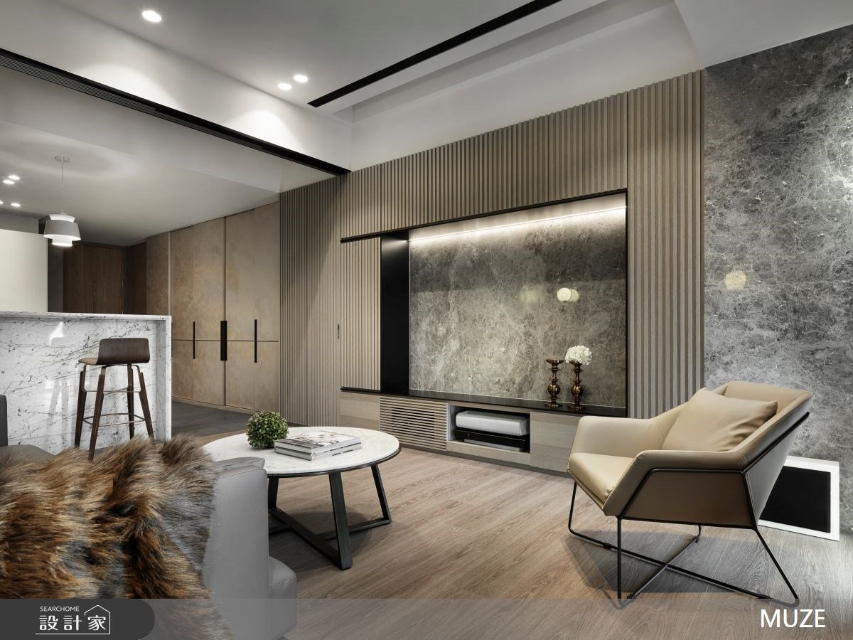 懂生活的家長這樣！大理石吧台、現代風客廳與超寬敞主臥，把 20 坪空間...