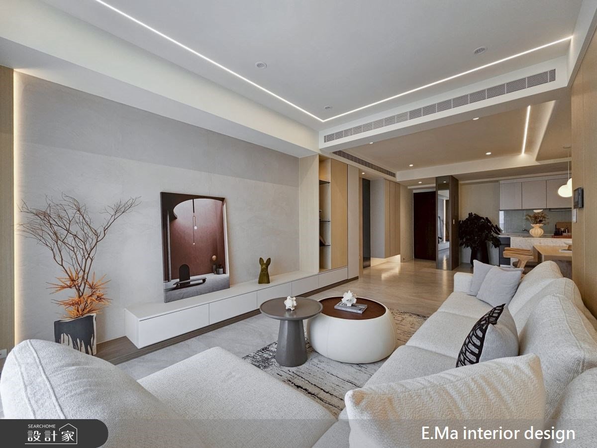 51 坪靜奢宅飄出一抹禪意！奶茶色塗料激發日式風格新剪裁，燈光佈局建構...