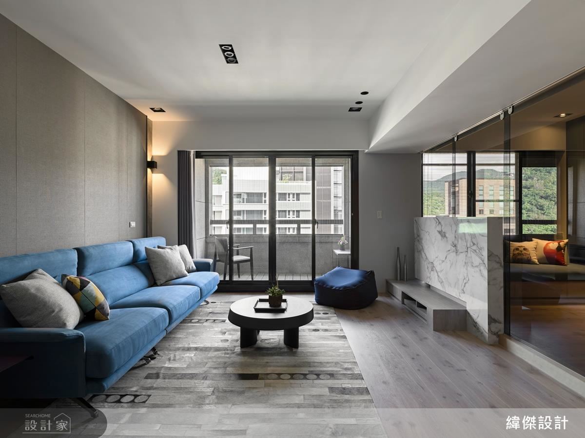隨著採光順著動線　走進暖感灰藍的家