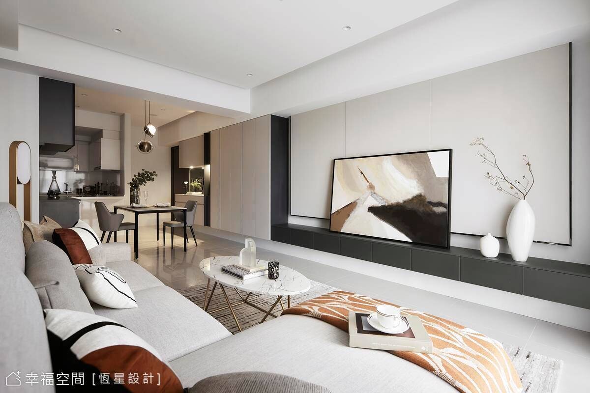 一抹暖甜奶茶色，屬於小夫妻的好感宅｜現代風｜24坪