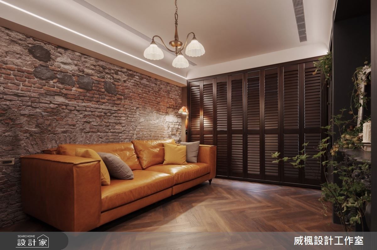 釋放老屋生活尺度！25坪老屋翻新以花磚鐵道磚鋪陳法式工業風感生活