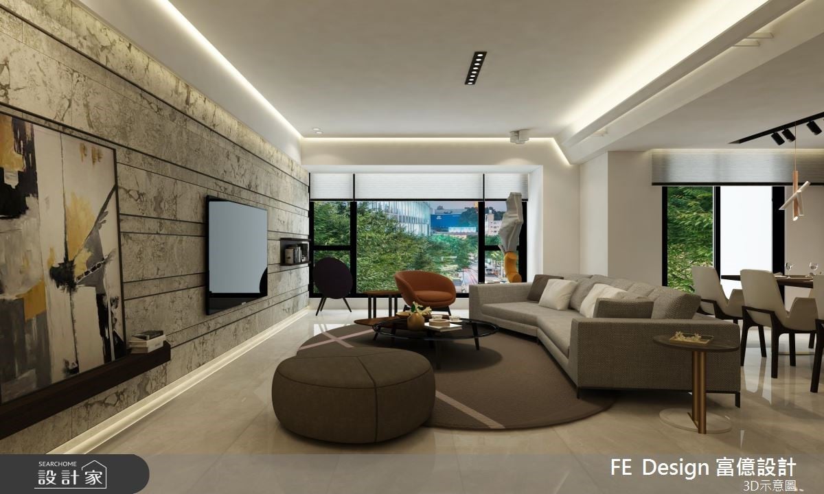 自然感建材描摹訂製豪宅的恢宏！間接光源展現俐落現代風