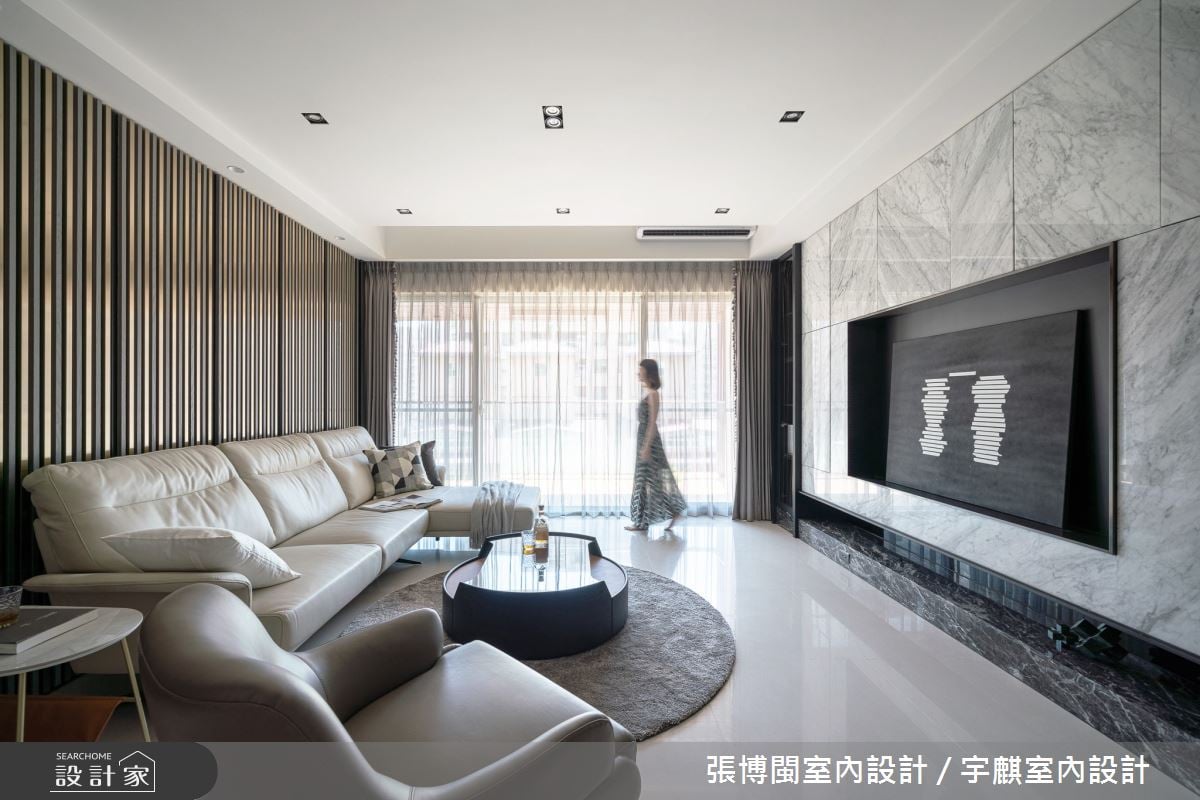 42.5坪新成屋以現代語彙打造輕奢美宅，大器石材與隱藏門讓優雅變成一種日常