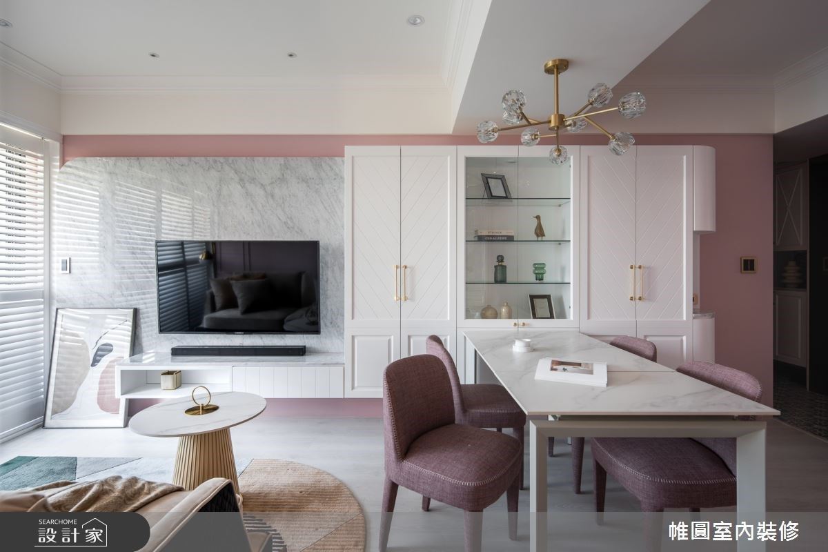 一回家就有好心情！花磚玄關、跳色廊道混搭出浪漫粉嫩宅