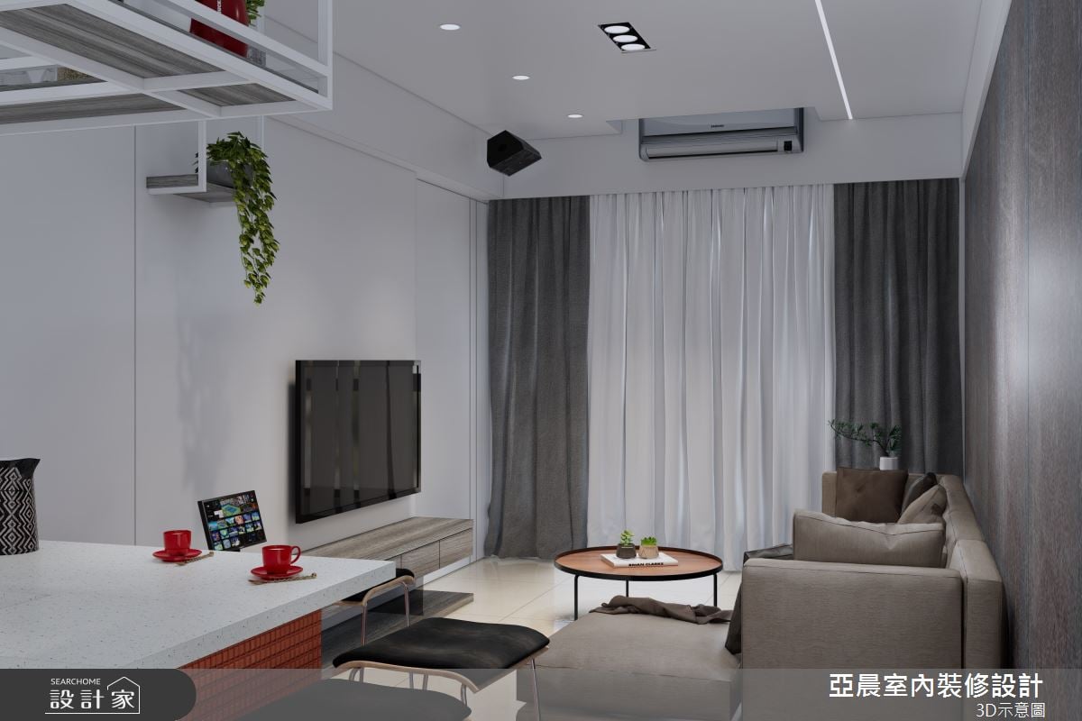 18坪現代風小宅兩人住剛剛好！梳理動線放大空間，創造在中島午茶或客廳...